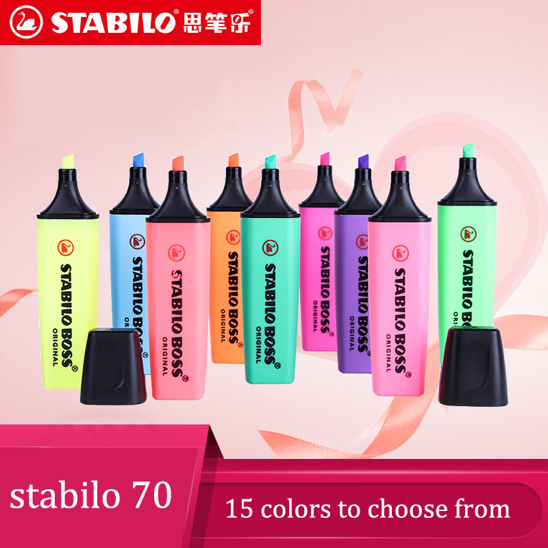 Stabilo Marker Boss - Немецкий маркер-текстовыделитель Stabilo 70, ярких цветов,