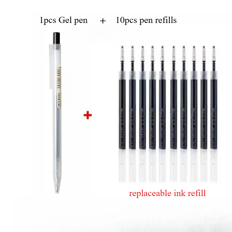 Muji Stationery Gel Pen - Набор из 10 стержней для ручек-прессов