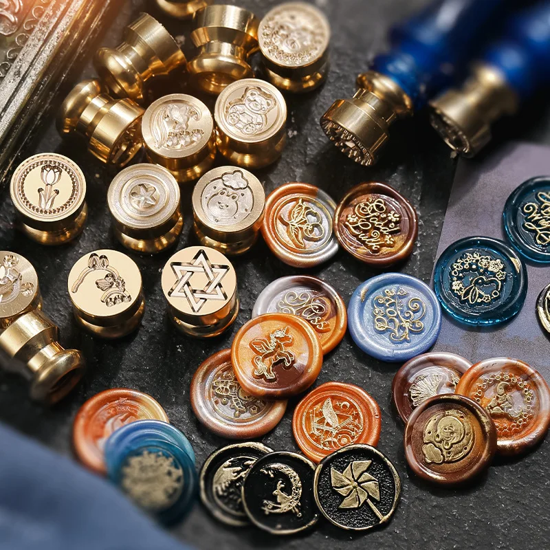 Wax Seal Stamp Kit - Восковые печати с рождественским узором «Луна