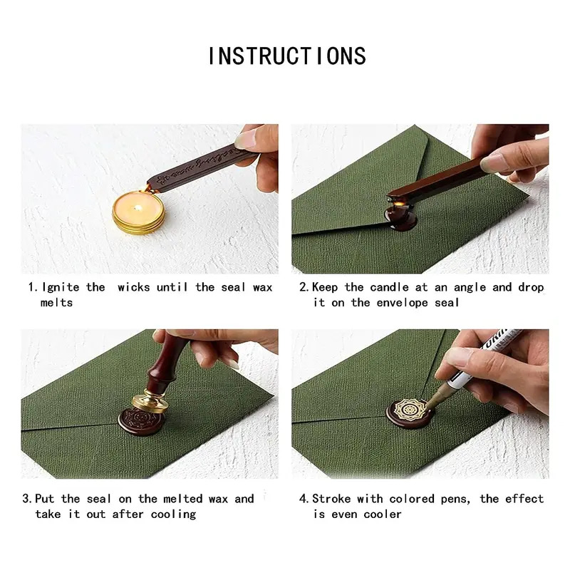 12 шт./пакет, металлические ра – обзор и цена Wax Seal Stamp Kit